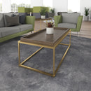 Dams Parma rectangular coffee table with Venus top and matte gold steel frame, modern living room furniture.