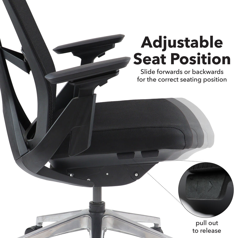 Paxton Mesh Back Operator Chair With Black Frame - NWOF