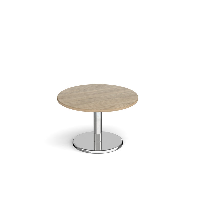 Pisa Circular Coffee Table With Round Chrome Base - Barcelona Walnut - NWOF