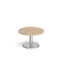 Pisa Circular Coffee Table With Round Chrome Base - Kendal Oak - NWOF