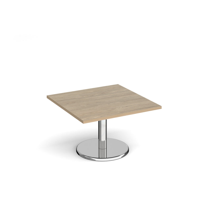Pisa Square Coffee Table With Round Chrome Base - Barcelona Walnut - NWOF
