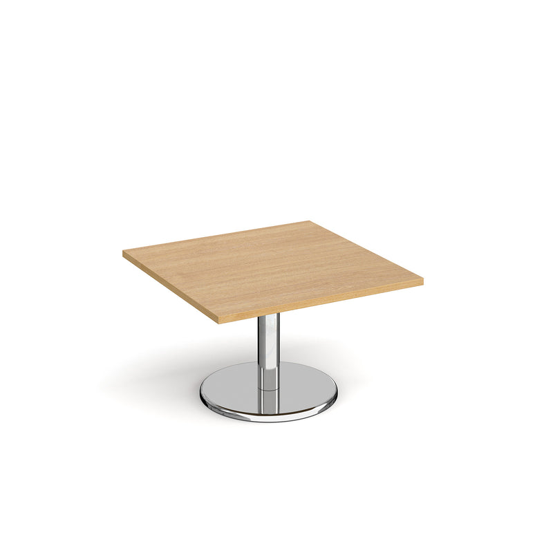 Pisa Square Coffee Table With Round Chrome Base - Oak - NWOF