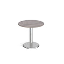 Pisa Circular Dining Table With Round Chrome Base - Grey Oak - NWOF