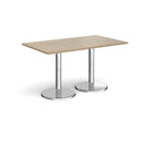 Pisa Rectangular Dining Table With Round Chrome Bases - Barcelona Walnut - NWOF