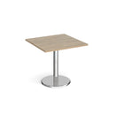 Pisa Square Dining Table With Round Chrome Base - Barcelona Walnut - NWOF