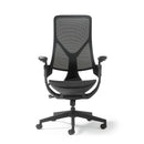 Black Dams Pivot high back task chair with mesh back and adjustable arms, ergonomic office seating with lumbar support.