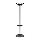 Coat & Umbrella Stand With 10 Coat Hooks And 8 Umbrella Hooks 1730mm High - Black/Chrome - NWOF