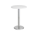 Pisa Circular Poseur Table With Round Chrome Base - White - NWOF