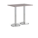 Pisa Rectangular Poseur Table With Round Chrome Bases - Grey Oak - NWOF