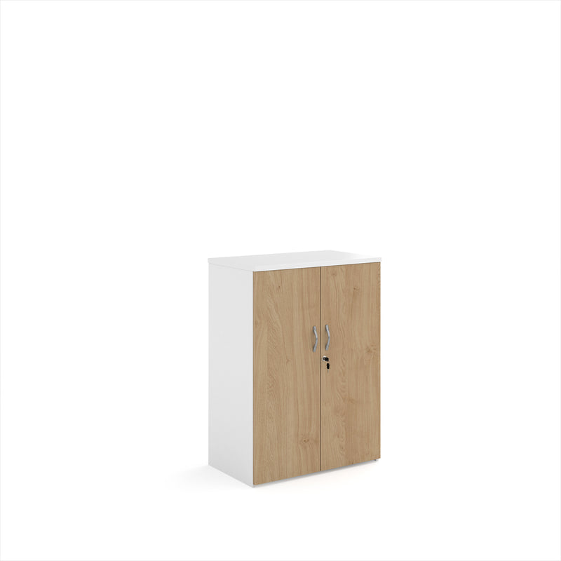 Duo Double Door Cupboard - White/Kendal Oak