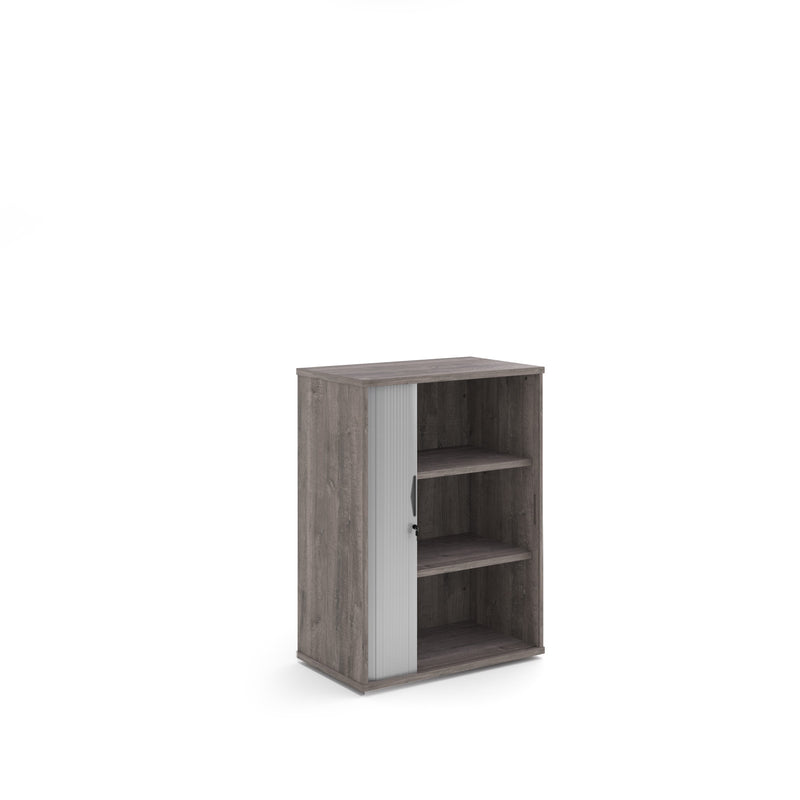 Universal Single Door Tambour Cupboard - Grey Oak