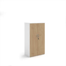 Duo Double Door Cupboard - White/Kendal Oak - NWOF