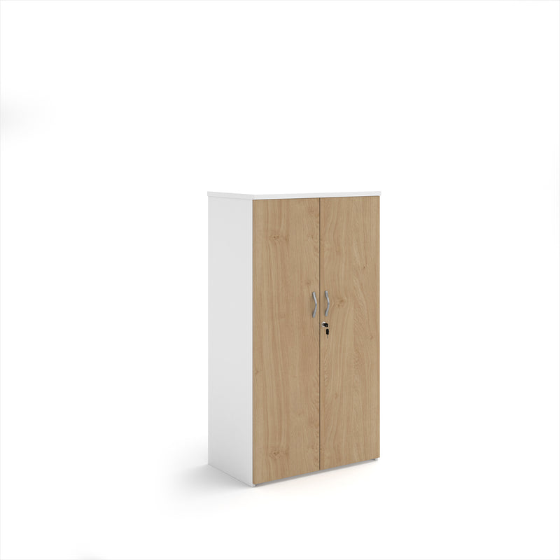 Duo Double Door Cupboard - White/Kendal Oak