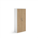 Duo Double Door Cupboard - White/Kendal Oak - NWOF