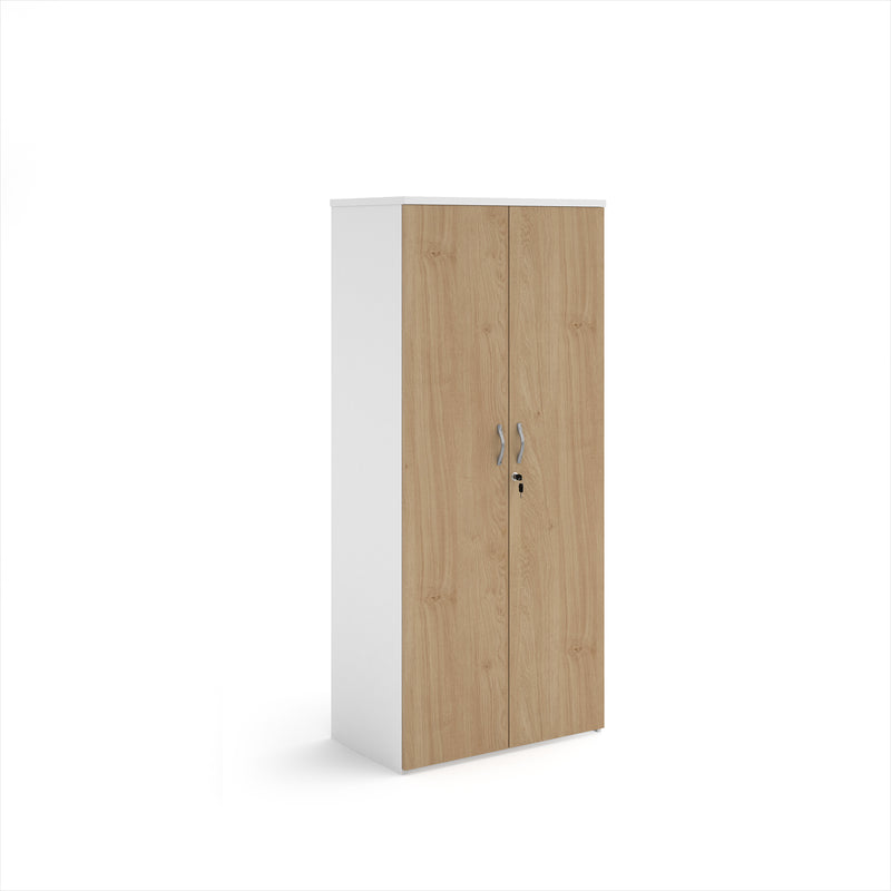 Duo Double Door Cupboard - White/Kendal Oak