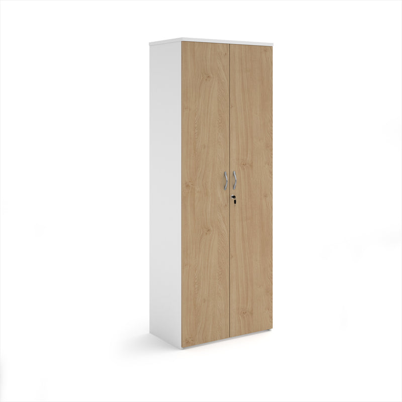 Duo Double Door Cupboard - White/Kendal Oak