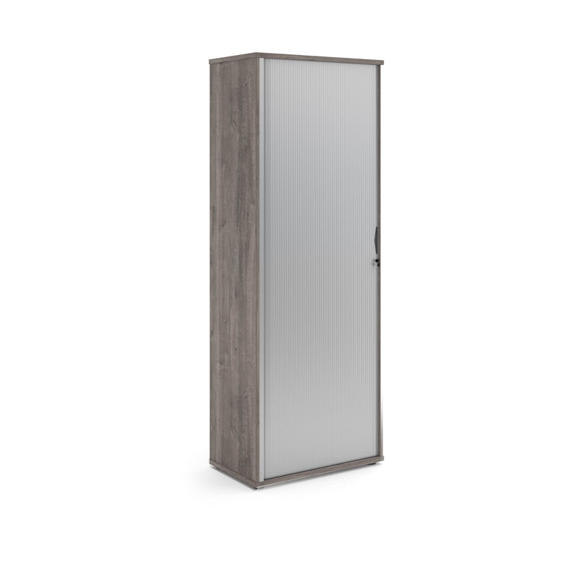 Universal Single Door Tambour Cupboard - Grey Oak