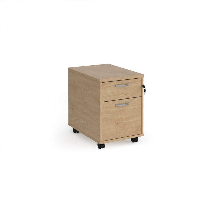 Universal Mobile 2 Drawer Pedestal With Silver Handles - NWOF