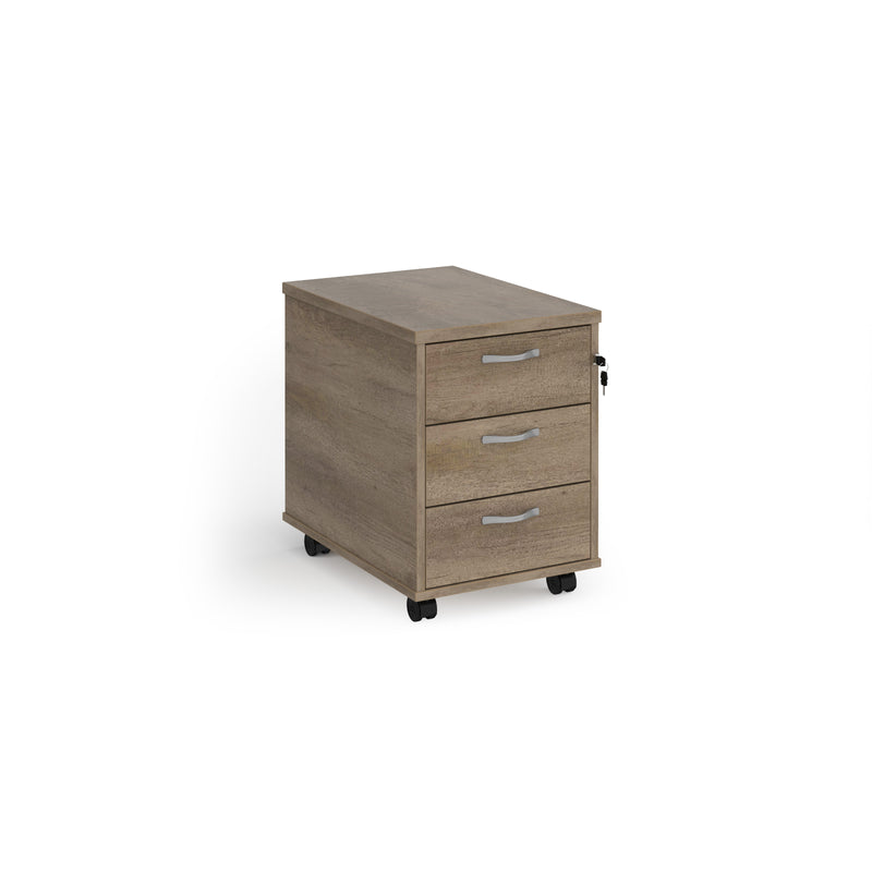 Universal Mobile 3 Drawer Pedestal With Silver Handles - NWOF