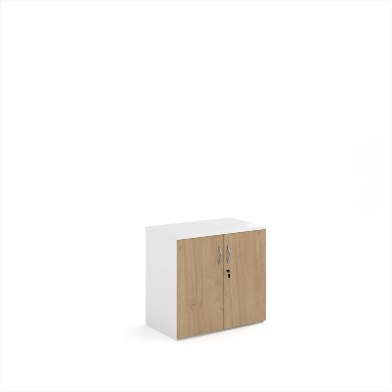 Duo Double Door Cupboard - White/Kendal Oak