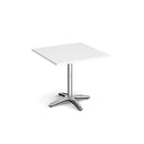 Roma Square Dining Table With 4 Leg Chrome Base 800mm - NWOF