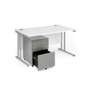 Maestro 25 Straight Desk & Steel Under Desk Pedestal Bundle - White