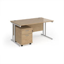 Maestro 25 Straight Desk & 2 Drawer Under Desk Pedestal Bundle - NWOF