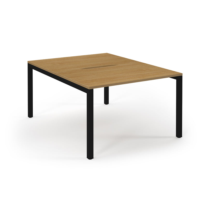 Connex Scalloped Back To Back Desks - Oak - NWOF