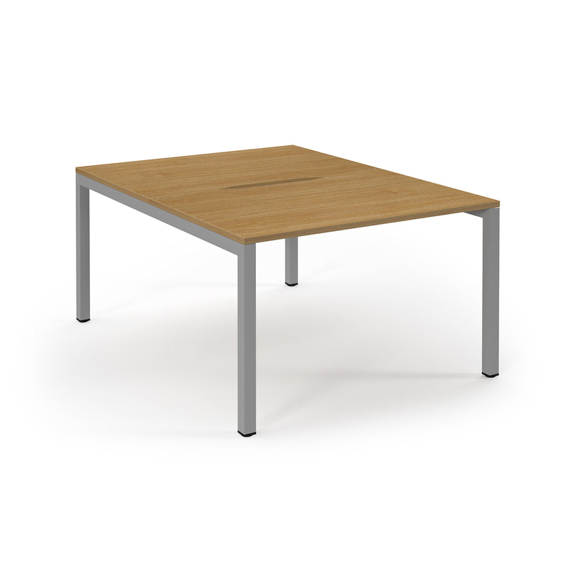 Connex Scalloped Back To Back Desks - Oak - NWOF