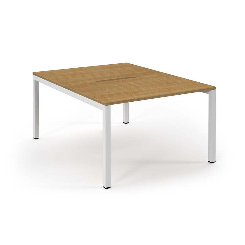 Connex Scalloped Back To Back Desks - Oak - NWOF