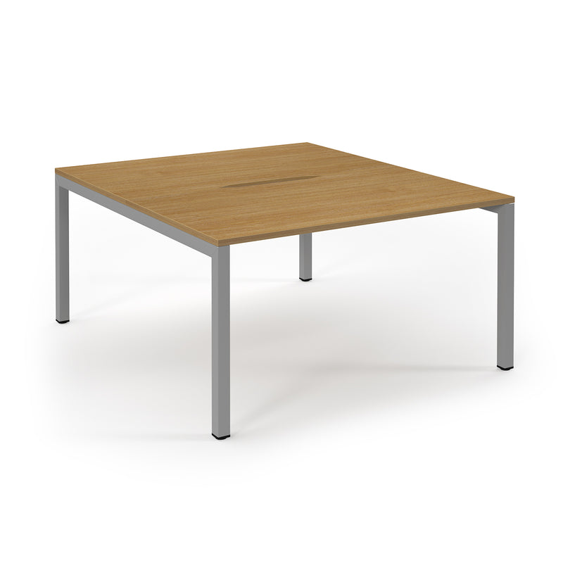 Connex Scalloped Back To Back Desks - Oak - NWOF