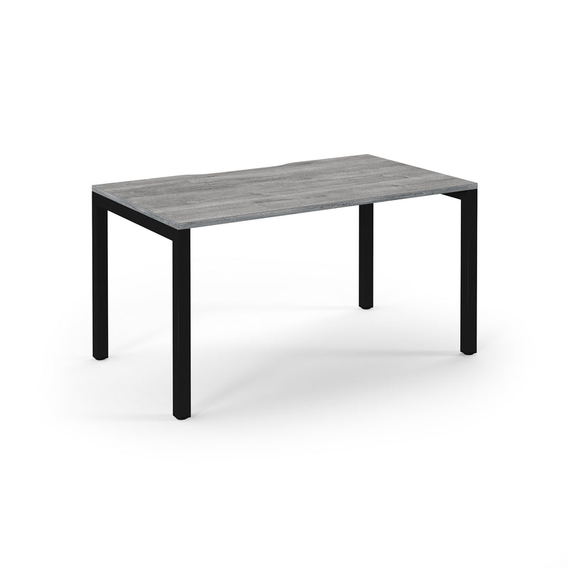 Connex Scalloped Single Desk - Grey Oak - NWOF