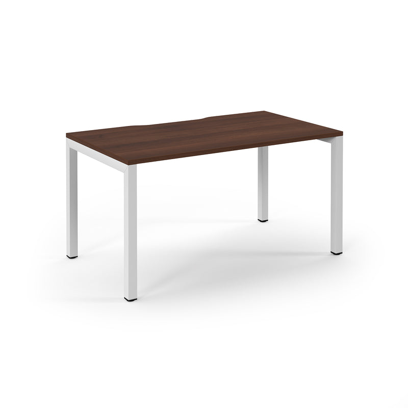 Connex Scalloped Single Desk - Walnut - NWOF