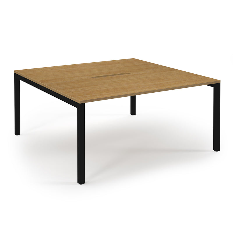 Connex Scalloped Back To Back Desks - Oak - NWOF