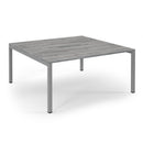 Connex Scalloped Back To Back Desks - Grey Oak - NWOF