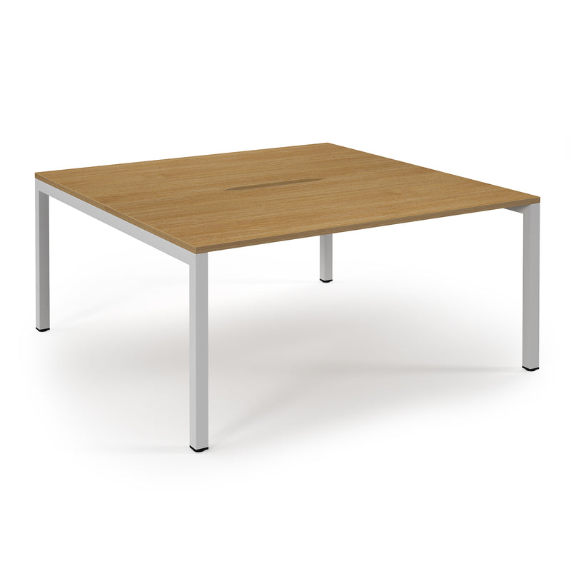 Connex Scalloped Back To Back Desks - Oak - NWOF