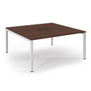 Connex Scalloped Back To Back Desks - Walnut - NWOF