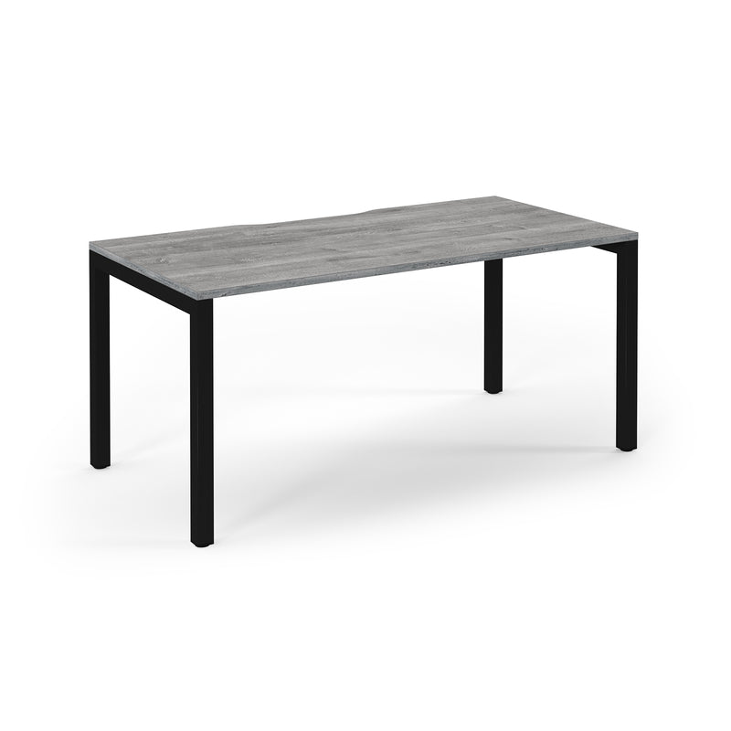 Connex Scalloped Single Desk - Grey Oak - NWOF