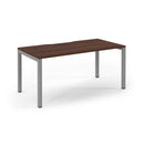 Connex Scalloped Single Desk - Walnut - NWOF