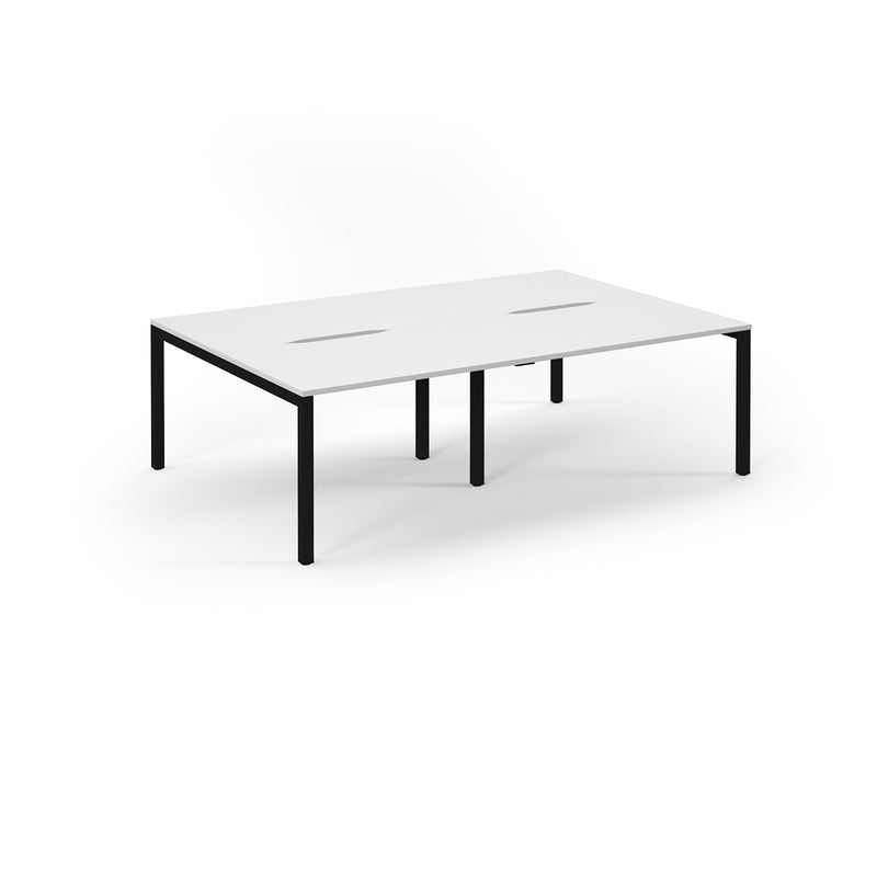 Connex Scalloped Double Back To Back Desks - White - NWOF