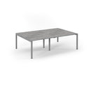 Connex Scalloped Double Back To Back Desks - Grey Oak - NWOF
