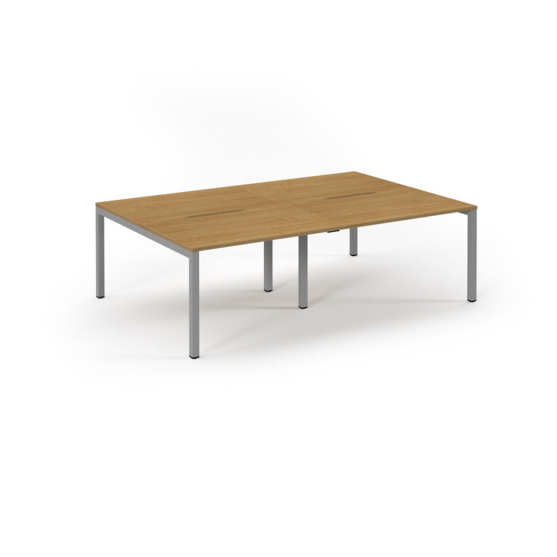 Connex Scalloped Double Back To Back Desks - Oak - NWOF