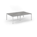 Connex Scalloped Double Back To Back Desks - Grey Oak - NWOF