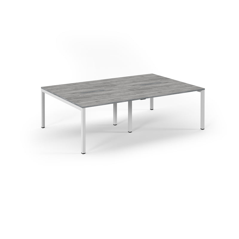 Connex Scalloped Double Back To Back Desks - Grey Oak - NWOF