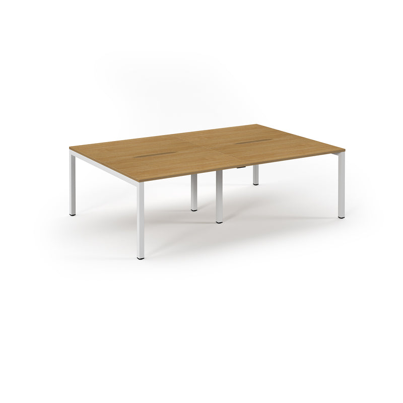 Connex Scalloped Double Back To Back Desks - Oak - NWOF