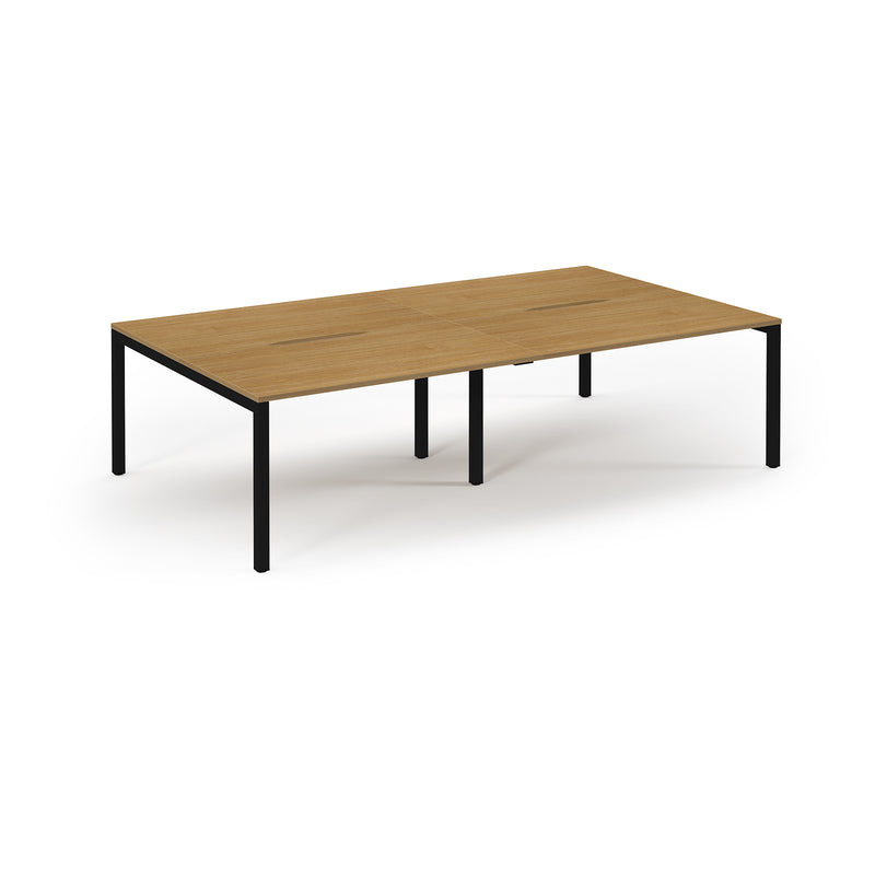 Connex Scalloped Double Back To Back Desks - Oak - NWOF