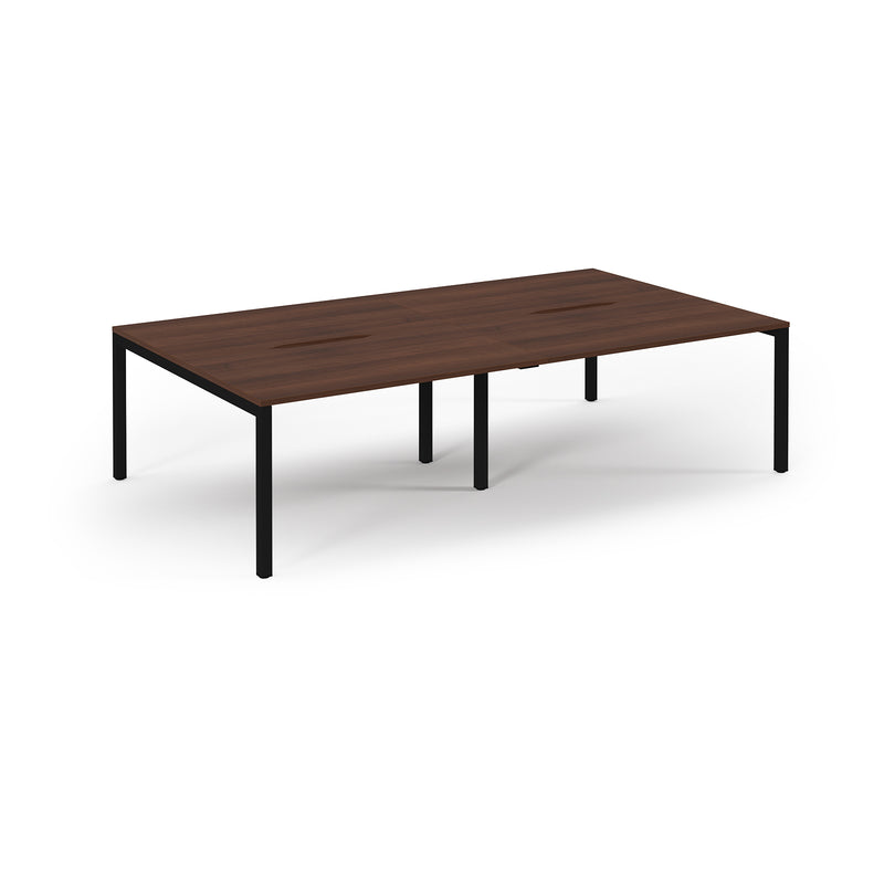 Connex Scalloped Double Back To Back Desks - Walnut - NWOF