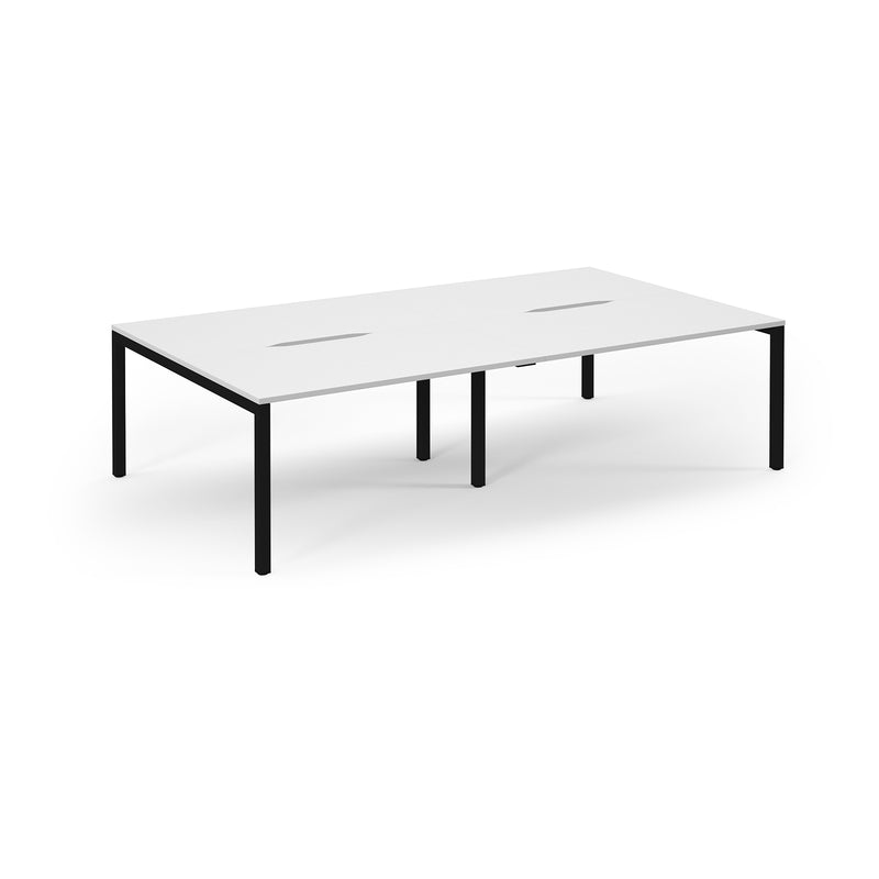 Connex Scalloped Double Back To Back Desks - White - NWOF