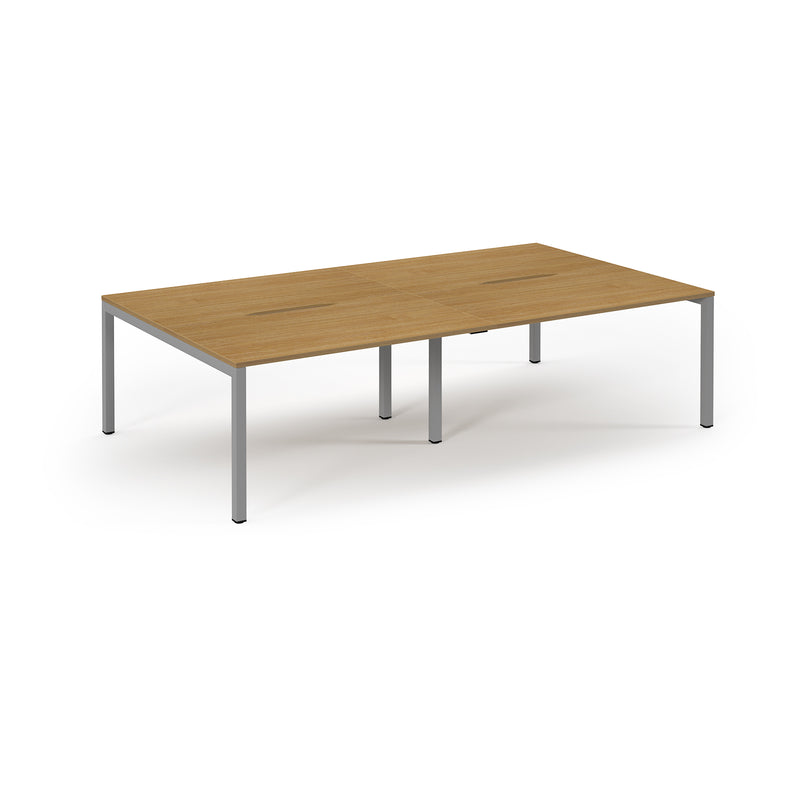 Connex Scalloped Double Back To Back Desks - Oak - NWOF