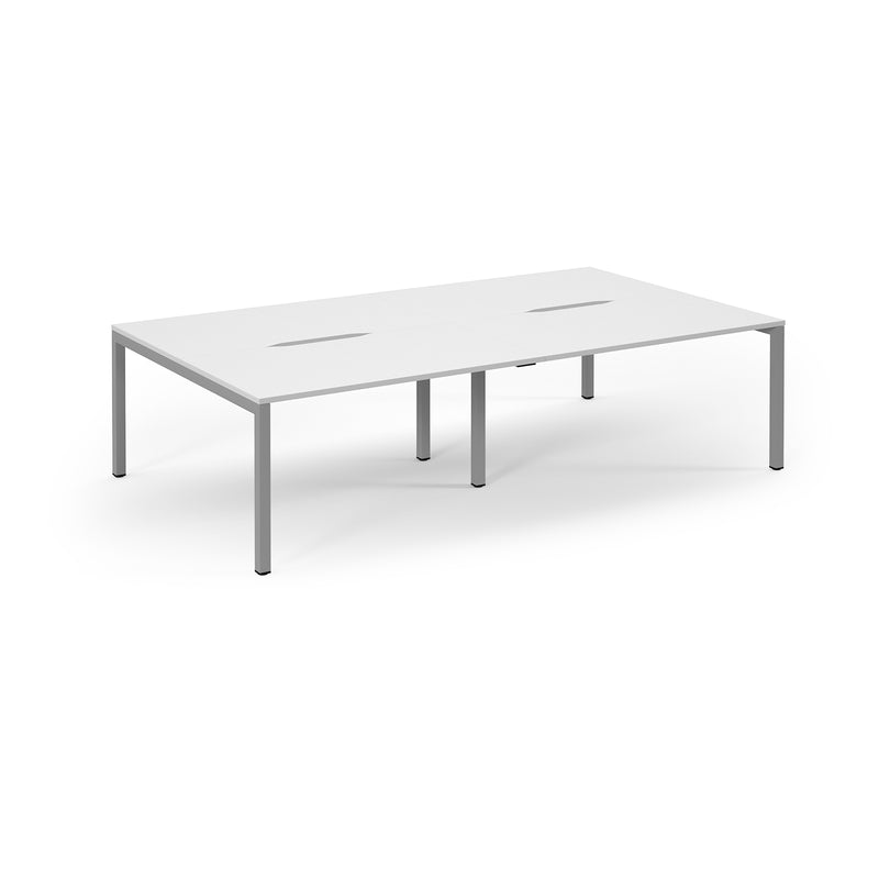 Connex Scalloped Double Back To Back Desks - White - NWOF